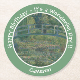 Porta-copo De Papel Redondo Lodo de Água-Lily de Monet e artigos do Partido da