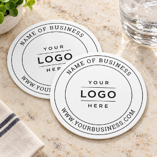 Porta-copo De Papel Redondo Logotipo Branco Personalizado de Empresa Redondo S
