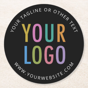 Porta-copo De Papel Redondo Logotipo de empresa personalizado com marca de des