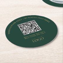 Logotipo de Negócios Verde e Dourado Código QR Pro