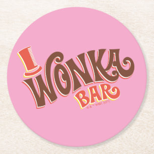 Porta-copo De Papel Redondo Logotipo do Bar Wonka