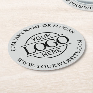 Porta-copo De Papel Redondo Logotipo Empresarial Personalizado Simples Moderno