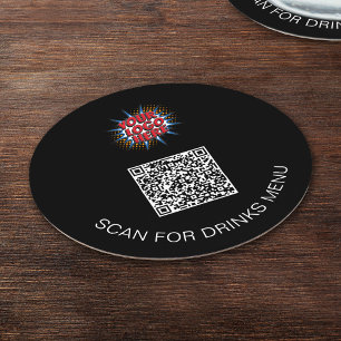 Porta-copo De Papel Redondo Logotipo Personalizado e Código QR - Porta copos d