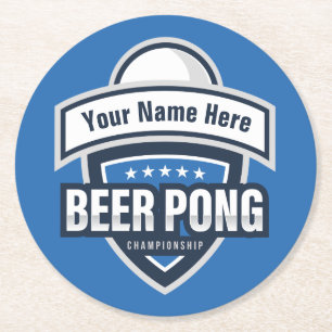 Porta-copo De Papel Redondo Logotipo personalizável do Beer Pong