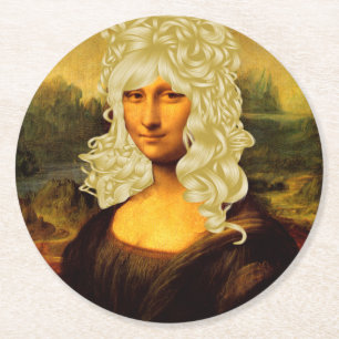 Porta-copo De Papel Redondo Loira Mona Lisa