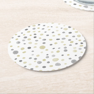 Porta-copo De Papel Redondo Lottie Confetti Watercolor Dots Porta copos de Pap