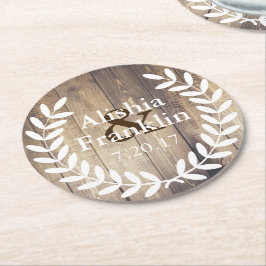 Porta-copo De Papel Redondo Louros brancos noiva da casa da quinta & data do