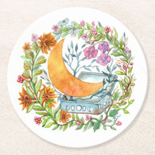 Porta-copo De Papel Redondo Lua fora da caixa