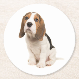 Porta-copo De Papel Redondo Mãe de Beagle Fofa Amante de Cachorro Pai de Cacho