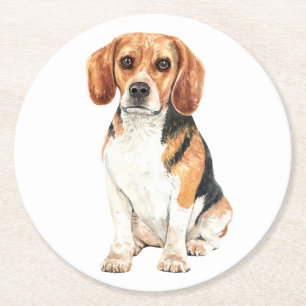 Porta-copo De Papel Redondo Mãe de Beagle Fofa Amante de Cachorro Pai de Cacho