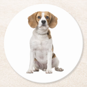 Porta-copo De Papel Redondo Mãe de Beagle Fofa Amante de Cachorro Pai de Cacho