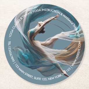 Porta-copo De Papel Redondo Malhação de pilotos instrutores de ioga aérea voad