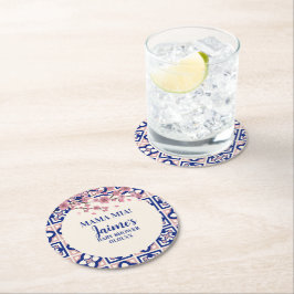 Porta-copo De Papel Redondo Mama Mia Baby Shower Cherry Blossoms