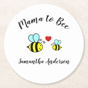Porta-copo De Papel Redondo Mamãe para Bee - Porta copos de papel