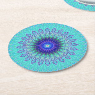 Porta-copo De Papel Redondo Mandala congelada