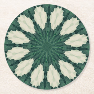 Porta-copo De Papel Redondo Mandala Tropical de Sacramento Verde e Folha Prate