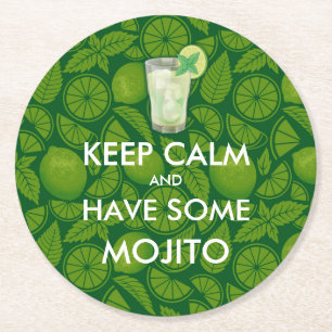 Porta-copo De Papel Redondo Manter Calmo - Mojito