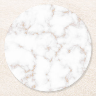 Porta-copo De Papel Redondo Marble branco e Dourado
