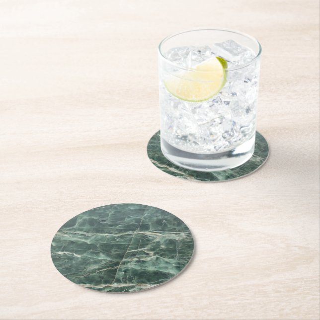 Porta-copo De Papel Redondo Marble Green Pattern (Insitu)