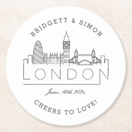 Porta-copo De Papel Redondo Marcos de Londres | Animações para o Amor com Pape