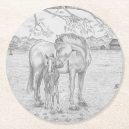 Porta-copo De Papel Redondo Mare e foal