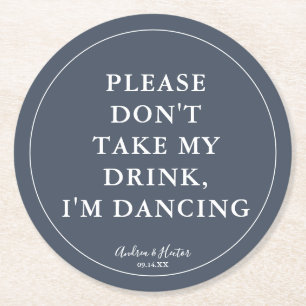 Porta-copo De Papel Redondo Marinho de Enfumaçado exclusivo Por favor não tome