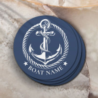 Marinho de logotipo âncora náutica Nome azul do ba