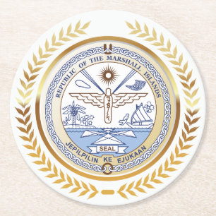 Porta-copo De Papel Redondo Marshall Islands Seal