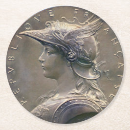 Porta-copo De Papel Redondo Medalhão do francês de Nouveau do vintage