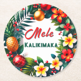 Porta-copo De Papel Redondo Mele Kalikimaka