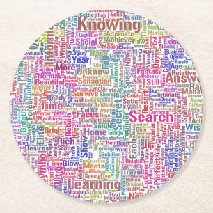 Porta-copo De Papel Redondo Mensagem de MothssTexte Motif do Apêndice de Pergu