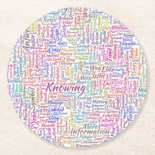 Porta-copo De Papel Redondo Mensagem de MothssTexte Motif do Apêndice de Pergu