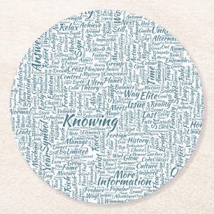 Porta-copo De Papel Redondo Mensagem de MothssTexte Motif do Apêndice de Pergu