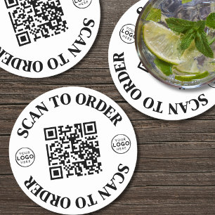 Porta-copo De Papel Redondo Menu Logotipo Comercial Digitalizar para Solicitar