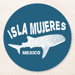 Porta-copo De Papel Redondo Mergulho de Tubarão-Baleia Isla Mujeres