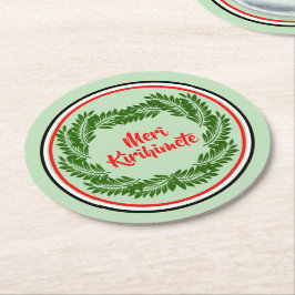 Porta-copo De Papel Redondo Meri Kirihimete Maori Feliz Natal