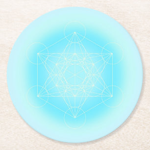 Porta-copo De Papel Redondo Metatron geométrico sagrado