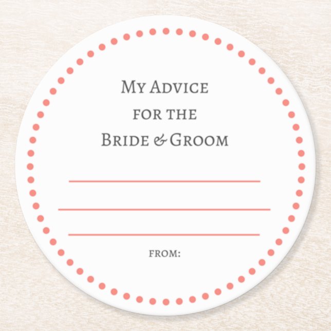 Porta-copo De Papel Redondo meus "dois centavos" (Frente)