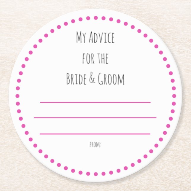 Porta-copo De Papel Redondo meus "dois centavos" (Frente)