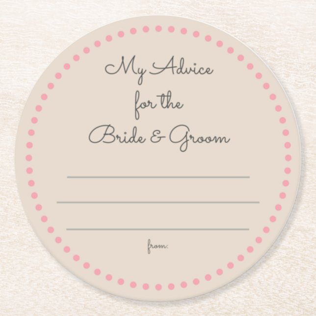 Porta-copo De Papel Redondo meus "dois centavos" (Frente)