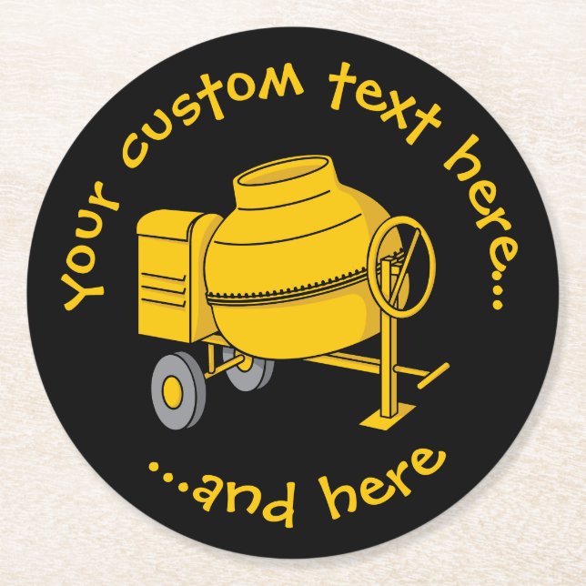 Porta-copo De Papel Redondo Misturador de concreto (Frente)