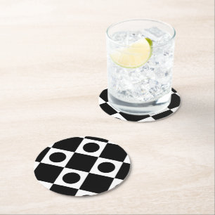 Porta-copo De Papel Redondo Mod Retro 60's Black