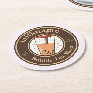 Porta-copo De Papel Redondo Modern Bubble Tea milk compra Café Café Café funci