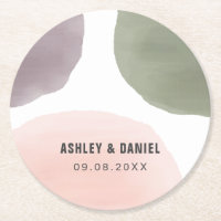 Modern Watercolor Circle Modern Wedn