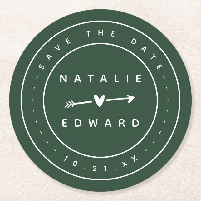 Porta-copo De Papel Redondo Moderno, economias do gráfico a data (Frente)