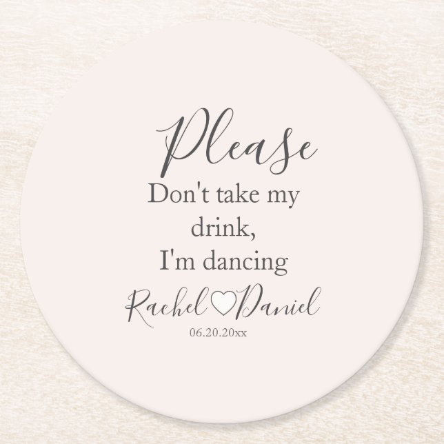 Porta-copo De Papel Redondo Moderno estou dançando (Frente)