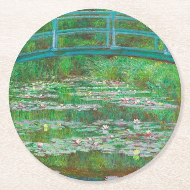 Porta-copo De Papel Redondo Monet, A Ponte Japonesa (Frente)
