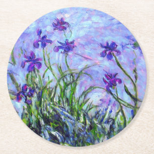 Porta-copo De Papel Redondo Monet Lilac Irises