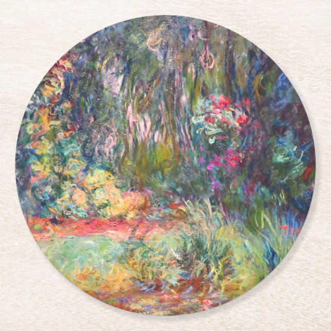 Porta-copo De Papel Redondo Monet Water Lily Pond (Frente)