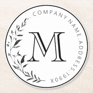 Porta-copo De Papel Redondo Monograma de Verdadeiro de Vintagem Personalizada